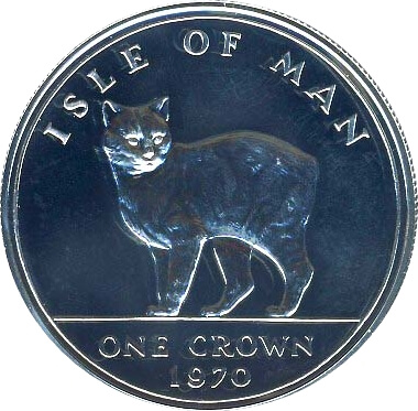 マン島 マンクスキャット 1クラウン銀貨 1970年