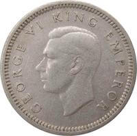 ニュージーランド ジョージ6世 3ペンス銀貨 1946年