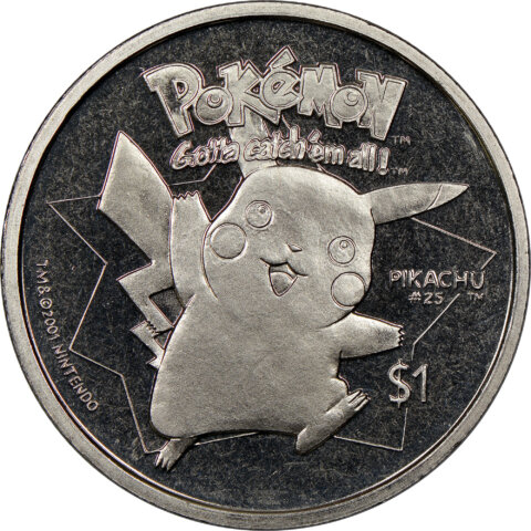 ニウエ エリザベス2世 ポケットモンスター ピカチュウ 1ドル銀貨 2001年