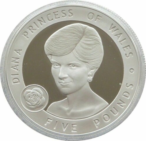 ジャージー エリザベス2世 ダイアナ・プリンセス・オブ・ウェールズ 5ポンド銀貨 2007年