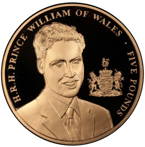 ジャージー エリザベス2世 5ポンド金貨 ウィリアム王子生誕21年記念 2003年