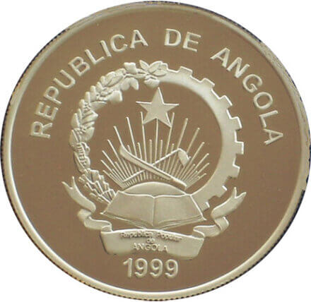 アンゴラ エンリケ航海王子 100クワンザ銀貨 1999年