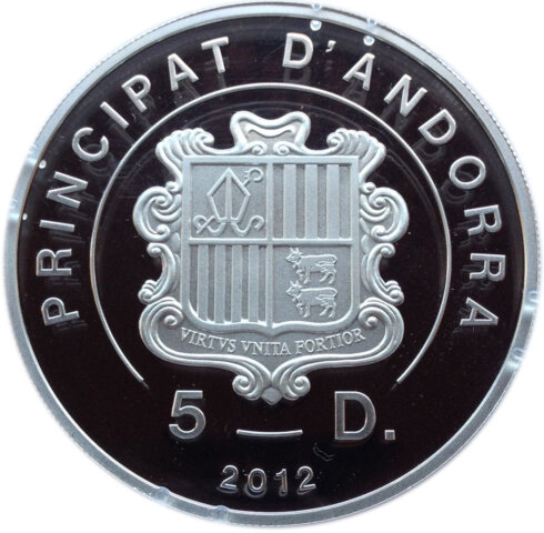 アンドラ イヌワシ 5ディナール銀貨 2012年