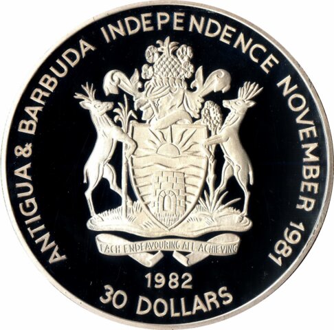 アンティグア・バーブーダ ジョージ ワシントン生誕 250 周年 30ドル銀貨 1982年