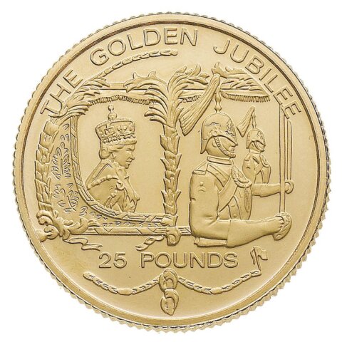 ガーンジー島 エリザベス2世 ゴールデンジュビリー 25ポンド金貨 2002年