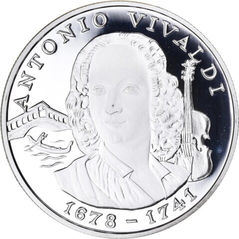 アンドラ アントニオ・ヴィヴァルディ 10ディナール銀貨 1997年