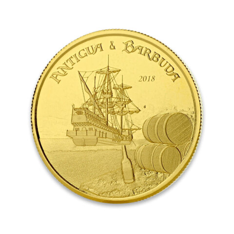 アンティグア・バーブーダ エリザベス2世 ラム酒と帆船 2018年