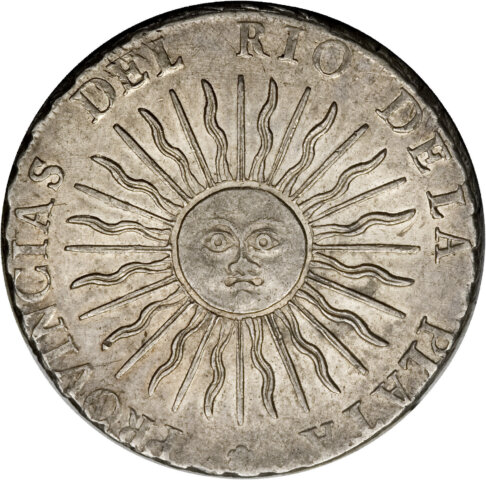 アルゼンチン リオ・デ・ラ・プラタ州連合 8レアル銀貨 1815年
