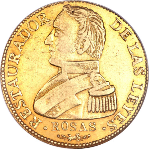 アルゼンチン ロサス将軍 8エスクード金貨 1842年