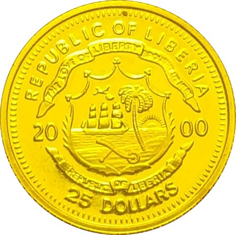 リベリア ジョージ・ワシントン 25ドル金貨 2000年