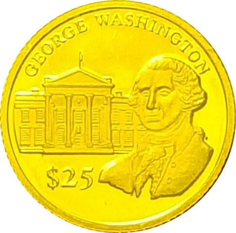 リベリア ジョージ・ワシントン 25ドル金貨 2000年
