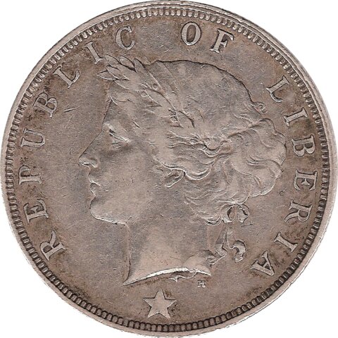 リベリア リパブリック 50セント銀貨 1896年