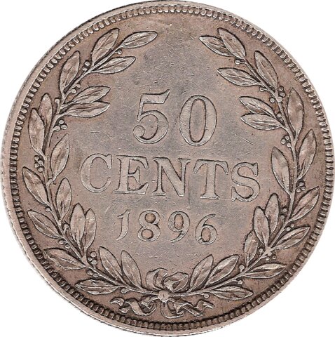 リベリア リパブリック 50セント銀貨 1896年