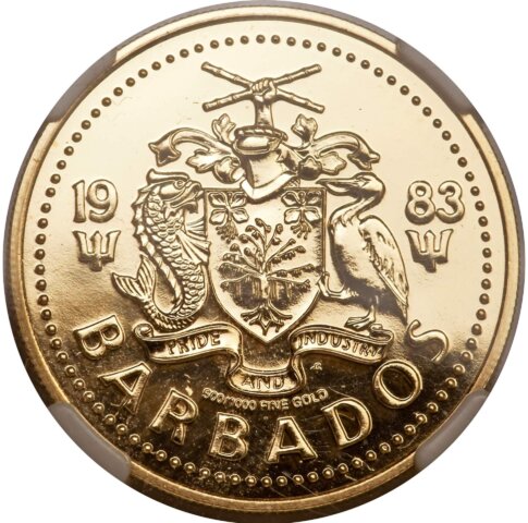 バルバドス ネプチューン 100ドル金貨 1983年
