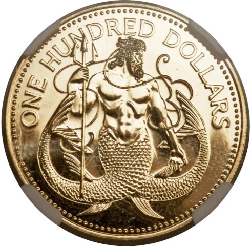 バルバドス ネプチューン 100ドル金貨 1983年