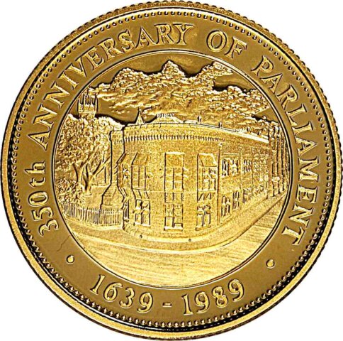 バルバドス エリザベス2世 議会創立350周年 100ドル金貨 1989年