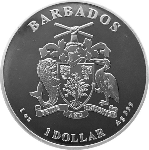 バルバドス タツノオトシゴ 1ドル銀貨 2018年