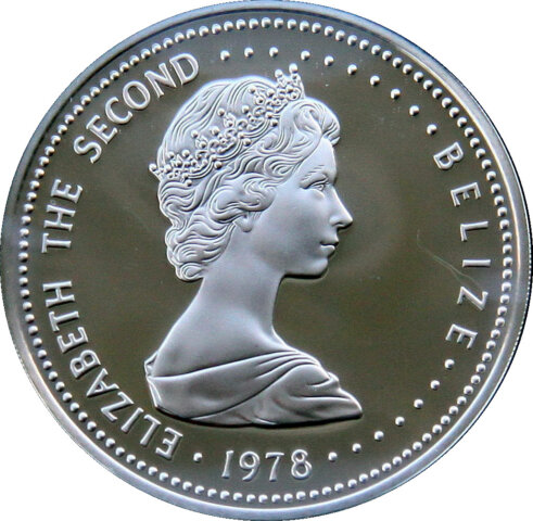 ベリーズ エリザベス2世 戴冠 25 周年 25ドル銀貨 1978年