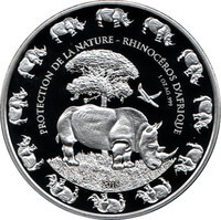 ベナン アフリカサイ 1,000CFAフラン銀貨 2015年