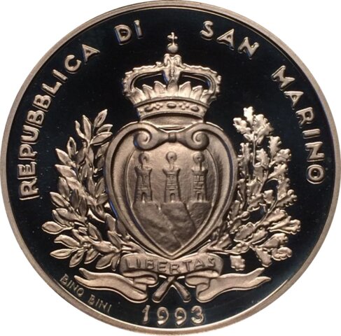 サンマリノ 野生動物保護 1,000リラ銀貨 1993年