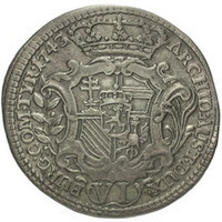 ボヘミア マリア・テレジア 6 クロイツァー銀貨 1743～1744年