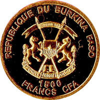 ブルキナファソ ミッフィー 1500CFAフラン金貨 2015年