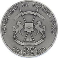 ブルキナファソ アレクサンダー・セルカーク 1,000CFAフラン銀貨 2014年