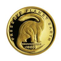 ボスニア・ヘルツェゴビナ ブロントサウルス 10,000 ディナラ金貨 1993年