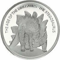 ブルキナファソ ステゴサウルス 500CFAフラン銀貨 2016年
