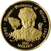 ボスニア・ヘルツェゴビナ ダイアナ妃 250マルカ金貨 1998年