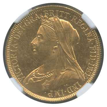 イギリス ヴィクトリア女王 2ポンド金貨 1893年