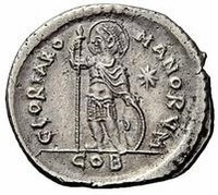 ビザンツ帝国 アナスタシウス1世 ミリアレシオン銀貨 491-518年