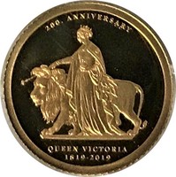カメルーン エリザベス2世 ウナとライオン 100フラン金貨 2019年