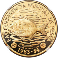 カーボベルデ 世界漁業会議 50エスクード金貨 1984年