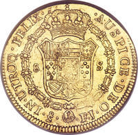 チリ フェルディナンド7世 8エスクード金貨 1809年