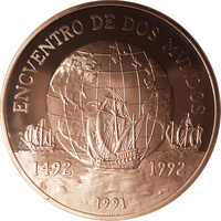 チリ イベロアメリカンシリーズ 10,000ペソ銀貨 1991年