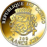 コンゴ共和国 バタフライ 100CFAフラン金貨 2017年