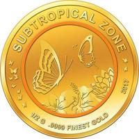 コンゴ共和国 バタフライ 100CFAフラン金貨 2017年