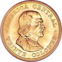 コスタリカ クリストファー・コロンブス 20コロネス金貨 1899年
