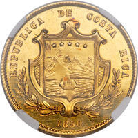コスタリカ 独立記念日 4エスクード（1/2オンス）金貨 1850年