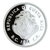 コスタリカ アオウミガメ 50コロネス銀貨 1974年