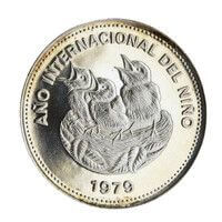 コスタリカ 国際児童年 100コロネス銀貨 1979年