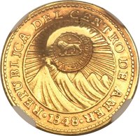 コスタリカ 1エスクード金貨 1849～1857 年