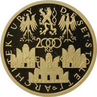 チェコ スラヴォニツェのゲーブルハウス 2,000コルン金貨 2003年