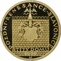 チェコ スラヴォニツェのゲーブルハウス 2,000コルン金貨 2003年