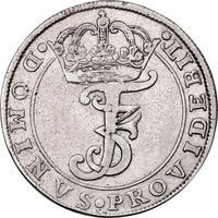 デンマーク フレデリク3世 4マルク銀貨 1666-1669年
