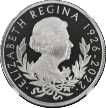 イギリス チャールズ3世 エリザベス女王追悼記念 100ポンドプラチナ貨 2022年
