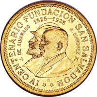 エルサルバドル サンサルバドル400周年 20サルバドール・コロン金貨 1925年 表