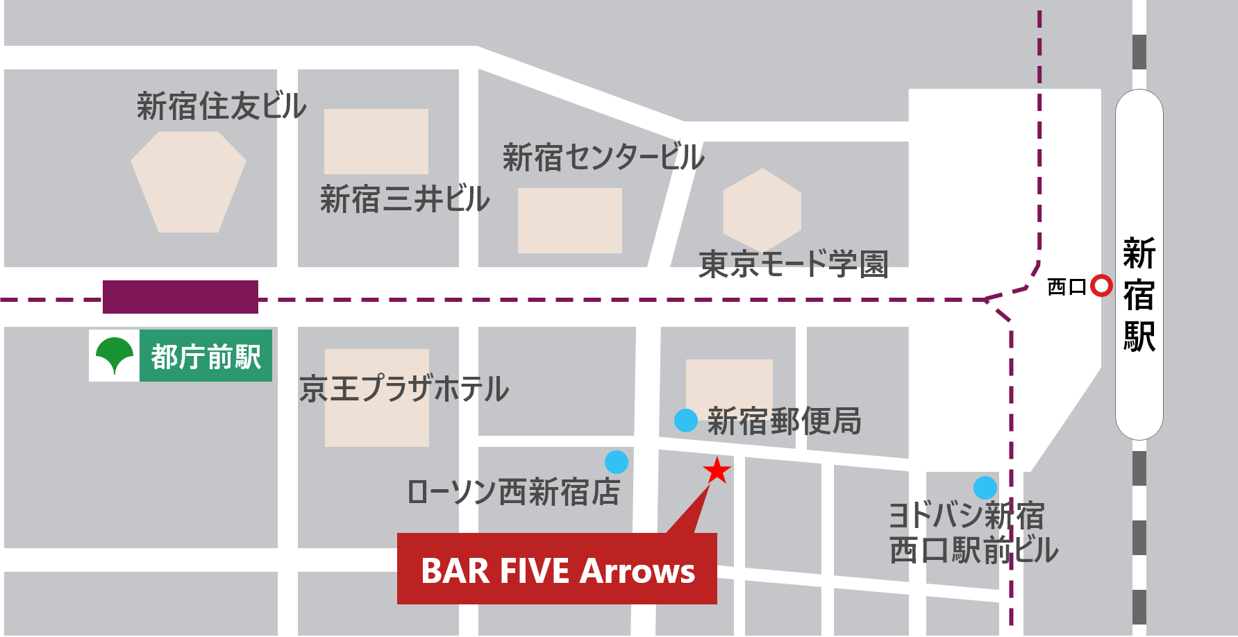 BAR FIVE Arrows 地図