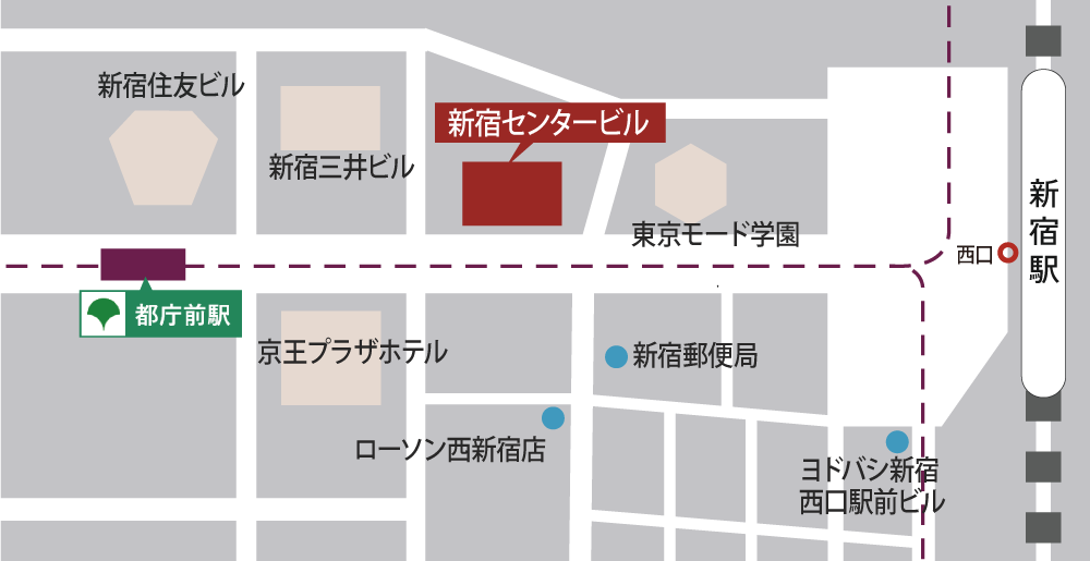 新宿センタービル 3F イベントルーム「Station」 地図